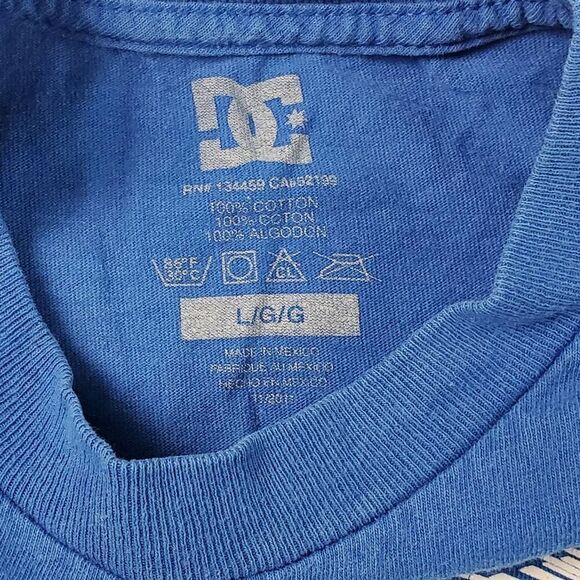 DC Boys Large Blue SS Shirt - Picture 3 of 3